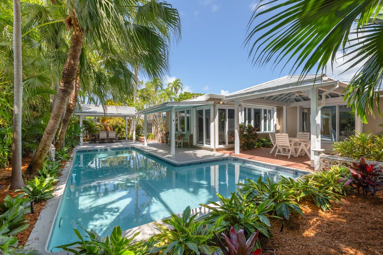 A single-family residential street in Midtown West, Key West