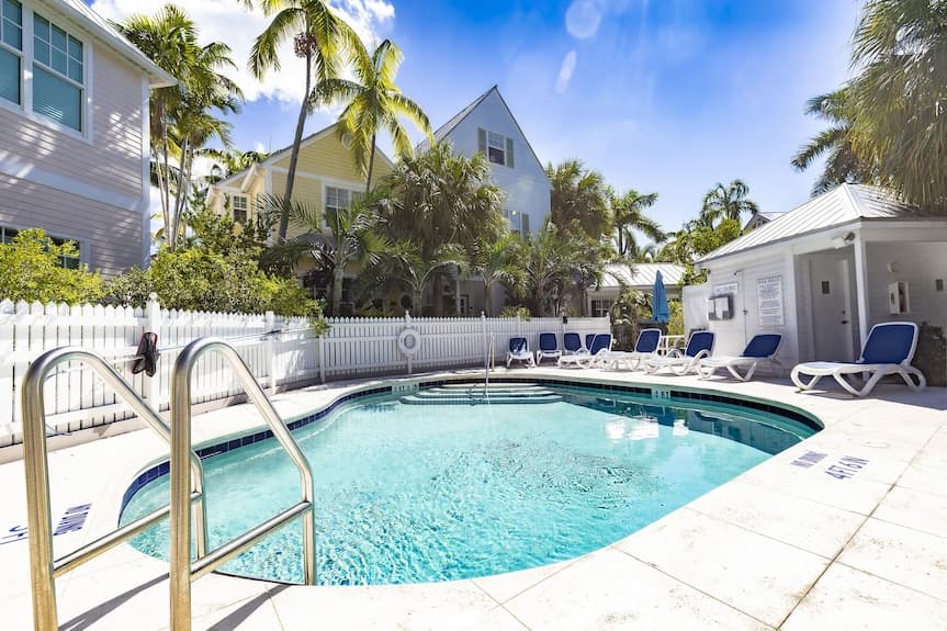 Gated waterfront homes in Truman Annex, Key West