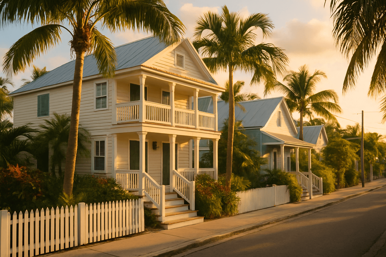 Elevated Key West homes illustrating property-specific flood-insurance and elevation considerations