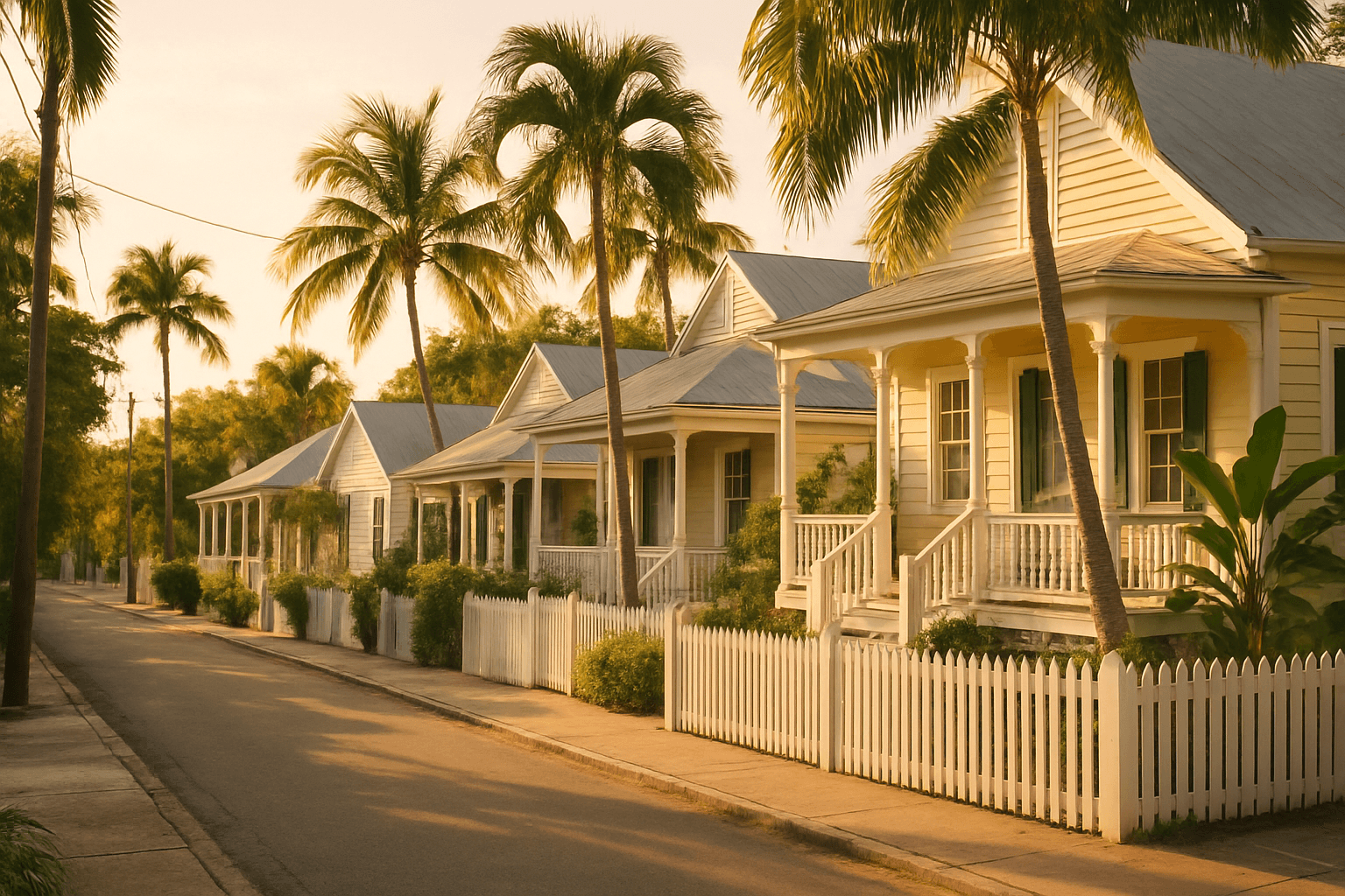 Illustration representing Key West neighborhoods, first-time homebuyers, community, homes