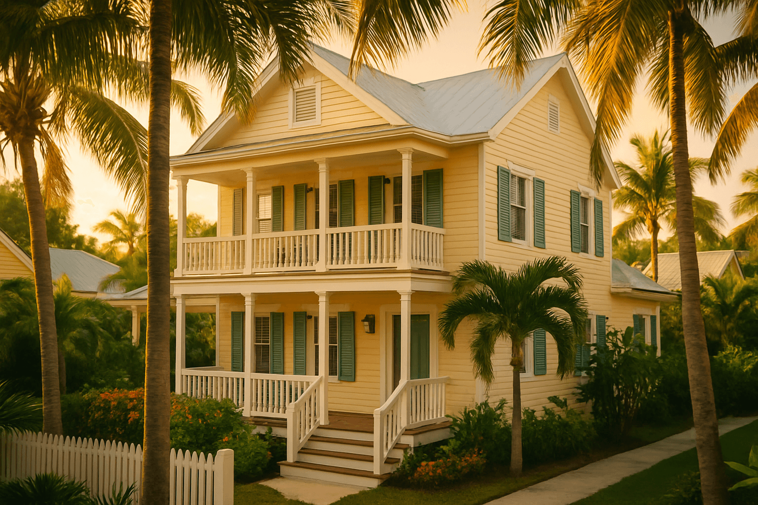 Illustration representing Key West real estate, island lifestyle, Key West homes