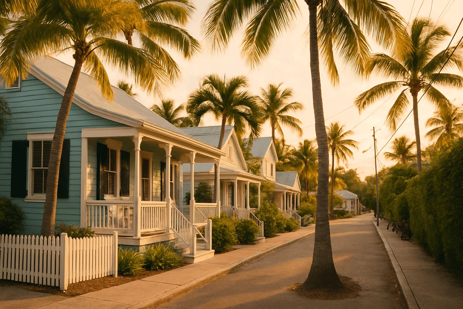Illustration representing Key West neighborhoods, first-time homebuyers, community life, island living